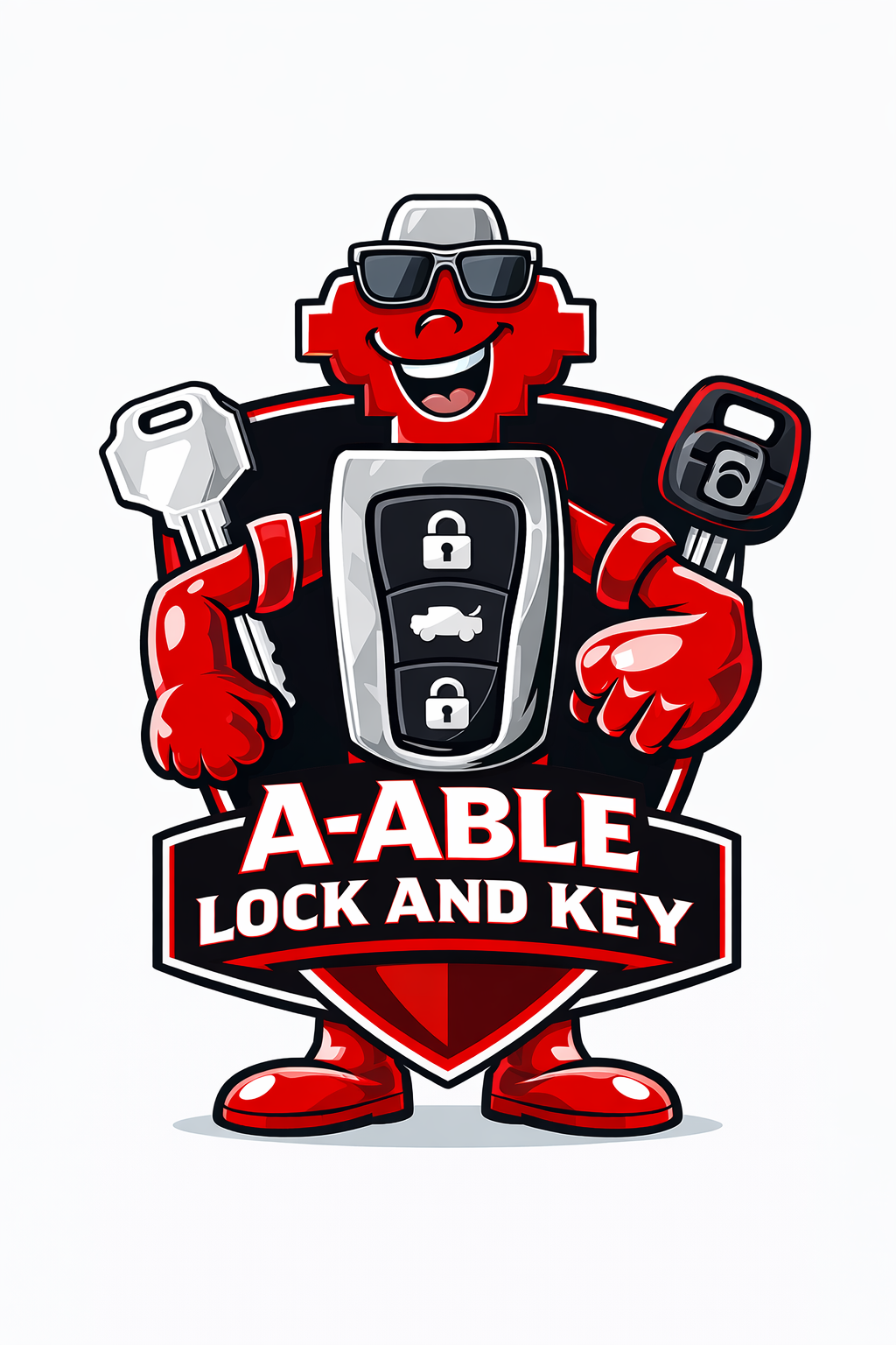 A-Able Lock and Key mascot logo
